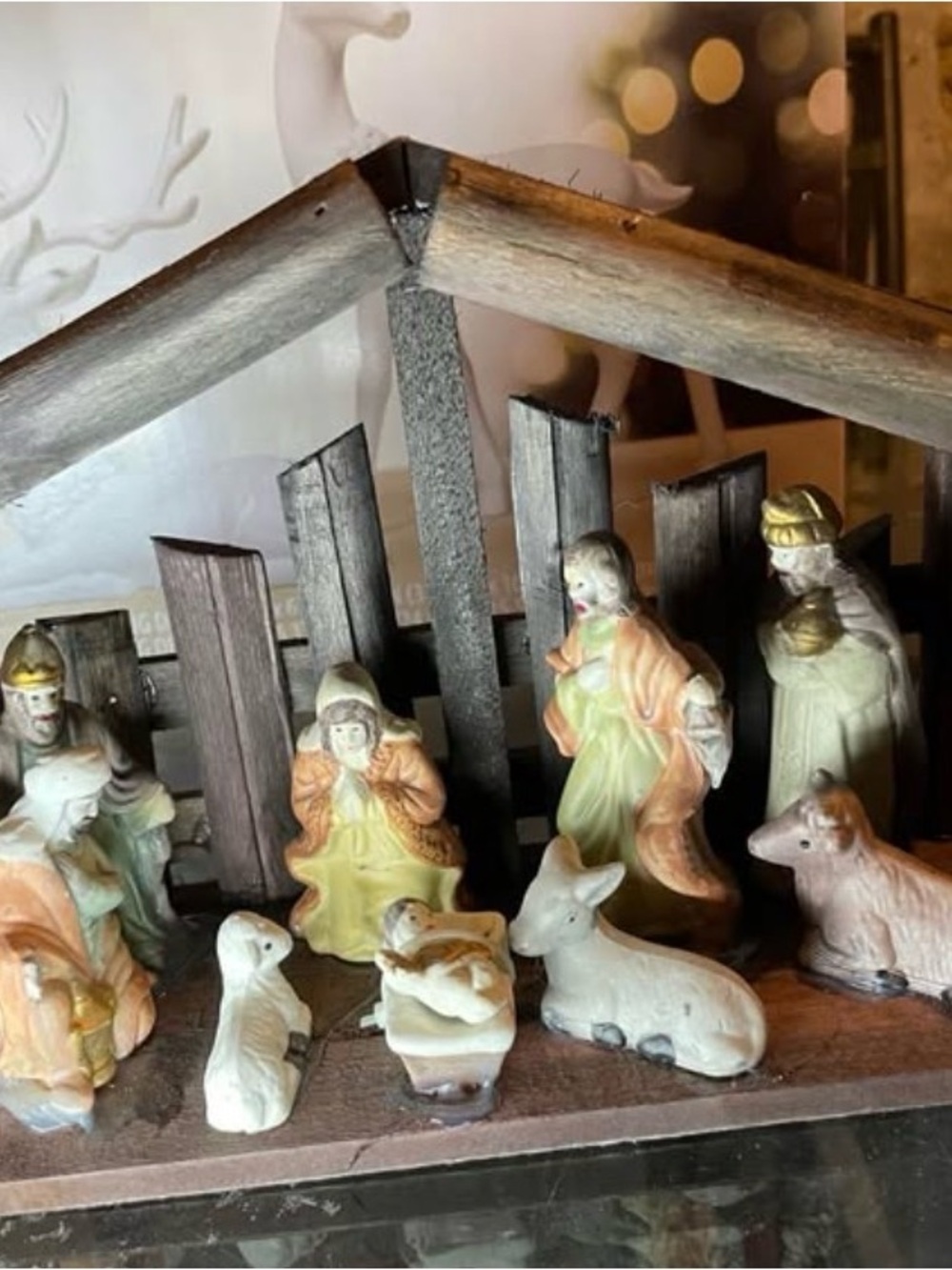 Hand-Painted Ceramic Nativity Set – Multicolor Holiday Home Decor